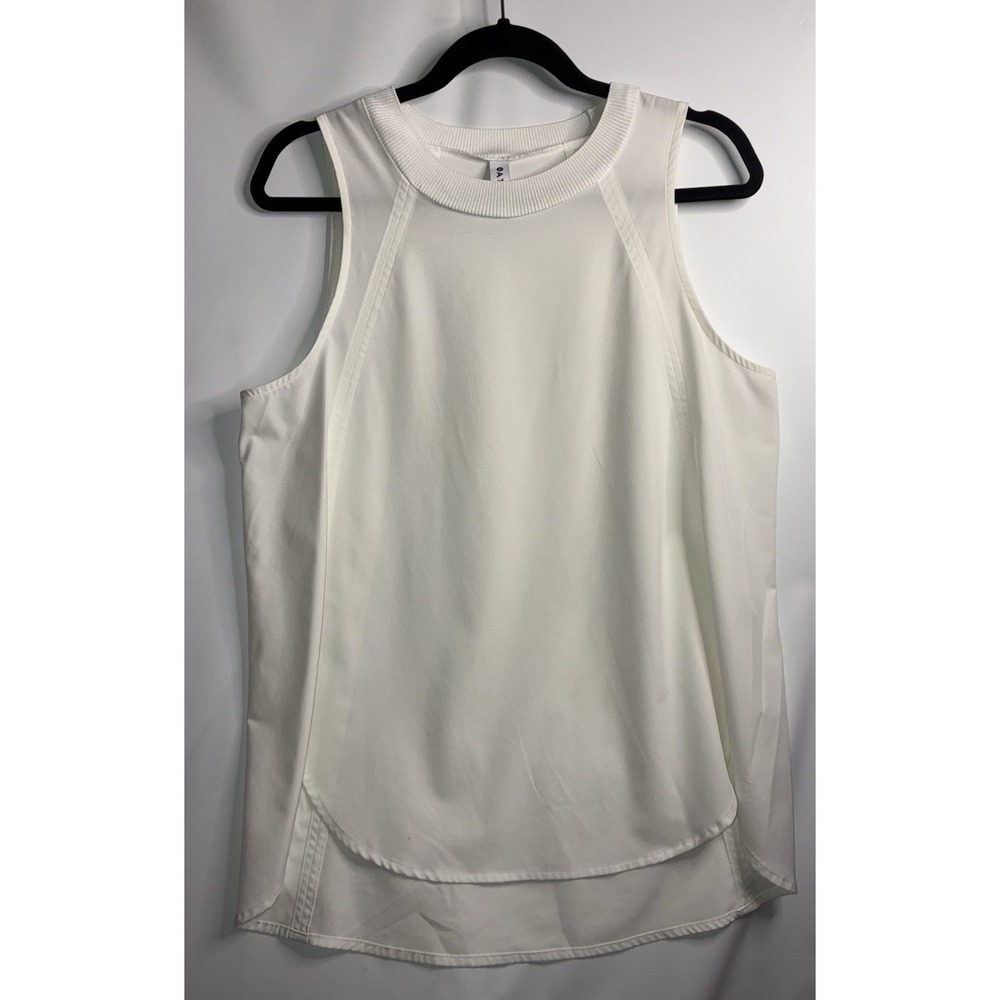 Athleta Zephyr Tank Top Bright White Size Medium #530125 Z0909H Casual Minimal